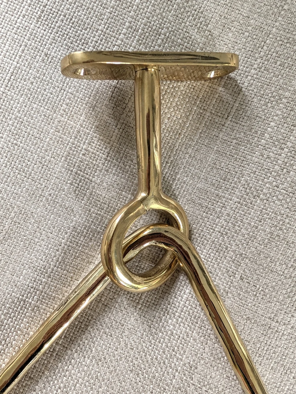 Handcrafted Solid Brass Triangle Towel Ring Unlacquered Gold Geometric Bathroom